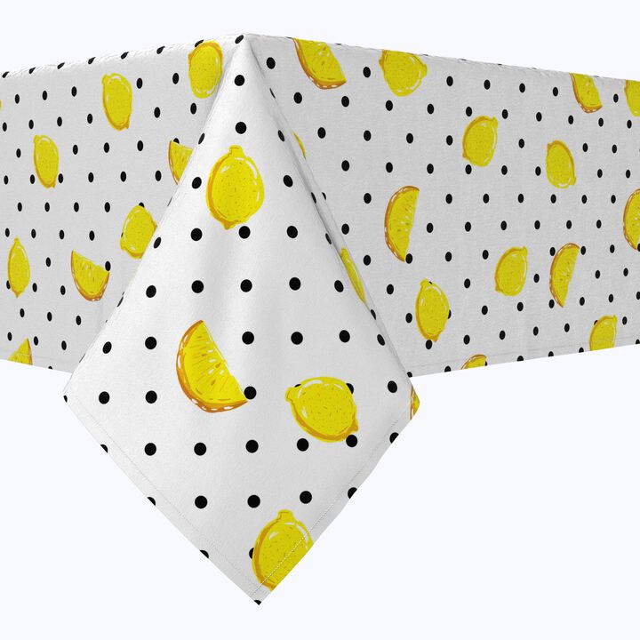 Fabric Textile Products, Inc. Square Tablecloth, 100% Cotton, Summertime Lemons