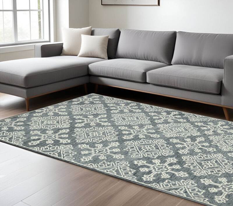 HomeRoots Wool Oriental Hand Hooked Area Rug image number 1