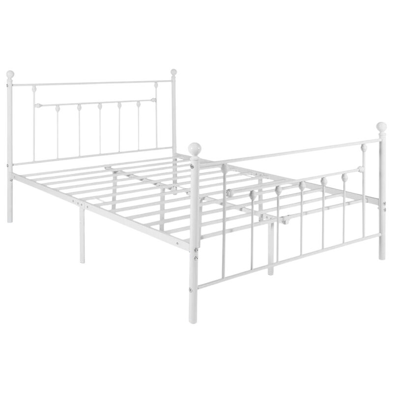 Classic Metal Platform Bed Frame &ndash; Victorian Style Headboard and Footboard
