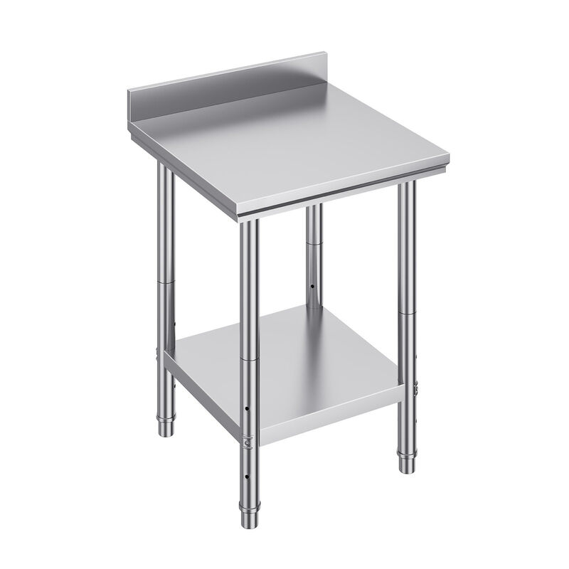 Heavy Duty Stainless Steel Prep Table with Adjustable Shelf for Restaurant Kitchen Home Hotel-Silver image number 3