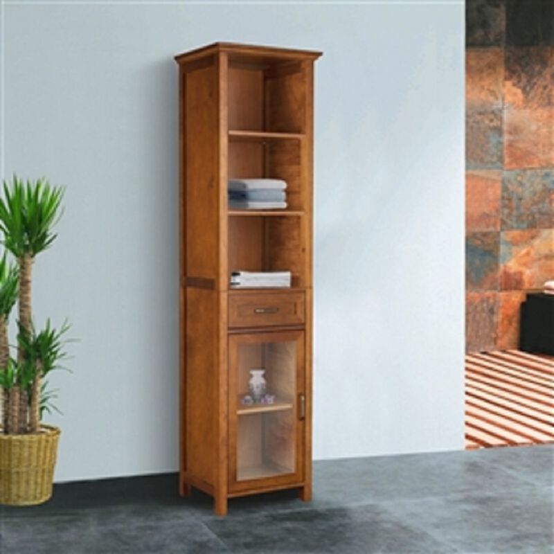 Bathroom Storage Tower Cabinet &ndash; Linen Organizer with Multiple Shelves and Compact Design