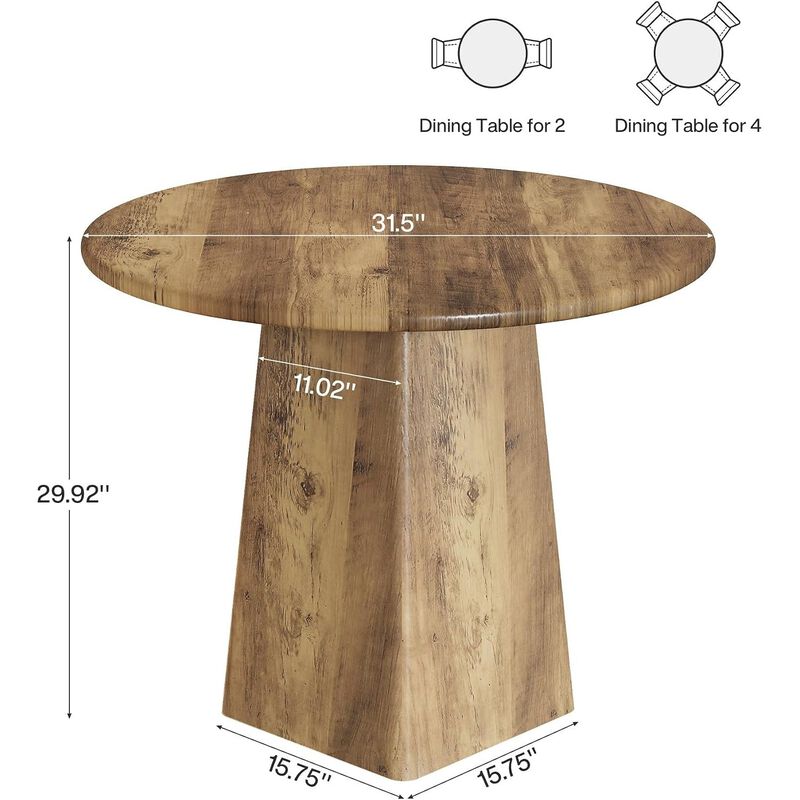 Tribesigns 31.5" Round Dining Room Farmhouse Kitchen Dinner Table image number 4