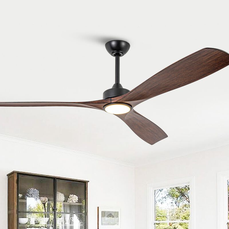 60" Large Modern Ceiling Fan with Dimmable LED Lights, DC Motor, 6 Speeds, Remote Control
