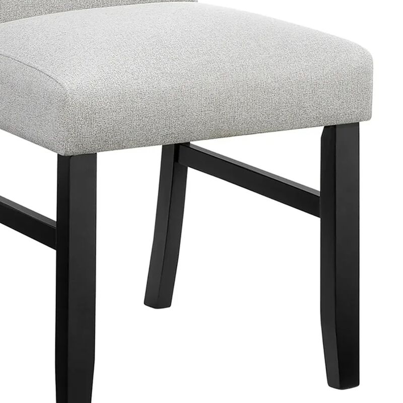 Riac Set of 2 Side Dining Chairs, Black Wood, Dove Gray Fabric Seat image number 4