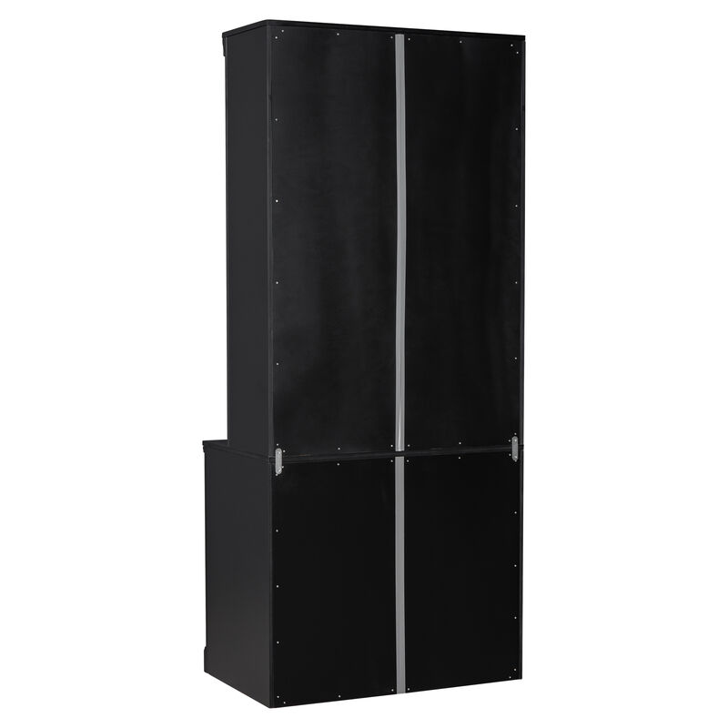 Merax Modern Storage Bookcase with 2 Glass Doors