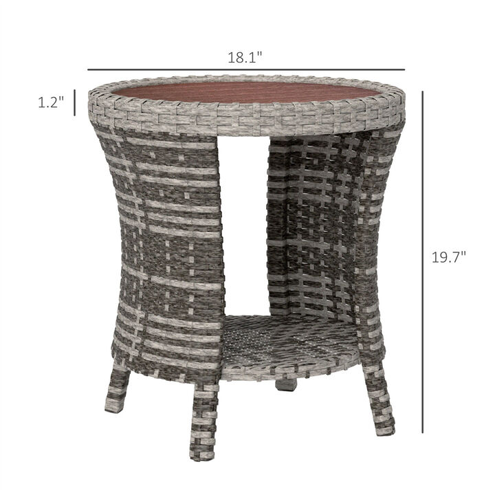Stylish Rattan Side Table, Perfect for End Table Use For Patio Seating