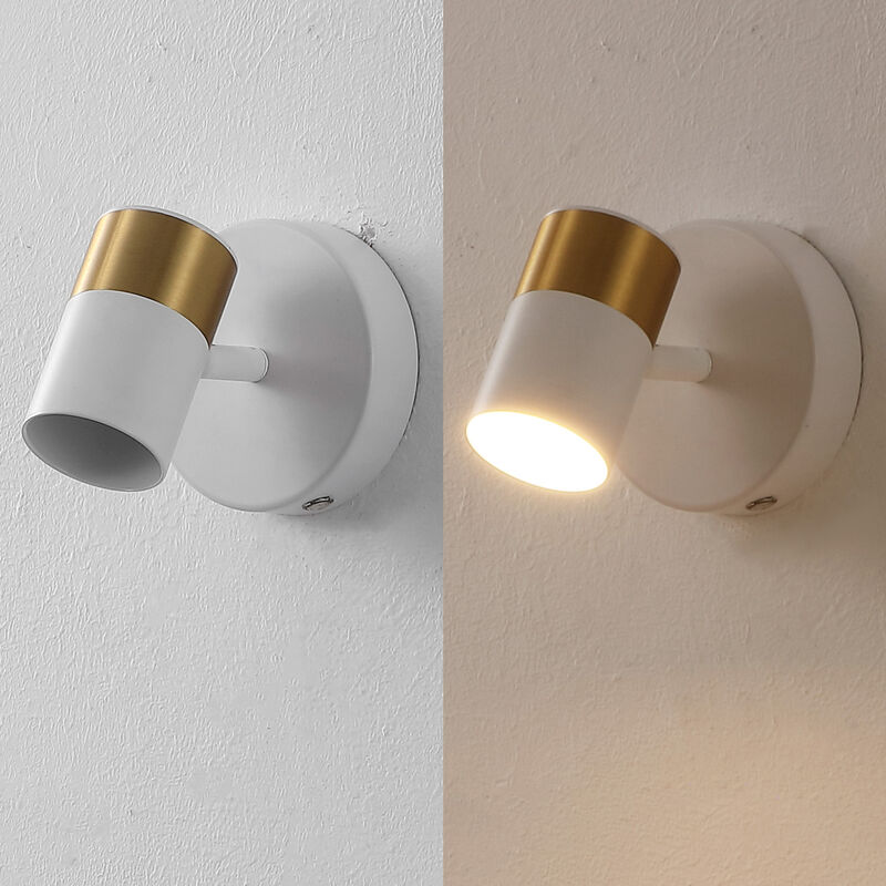 Paola 6" 1-Light Modern Adjustable Head Integrated Dimmable LED Rechargeable Wall Spotlight with Touch Sensor