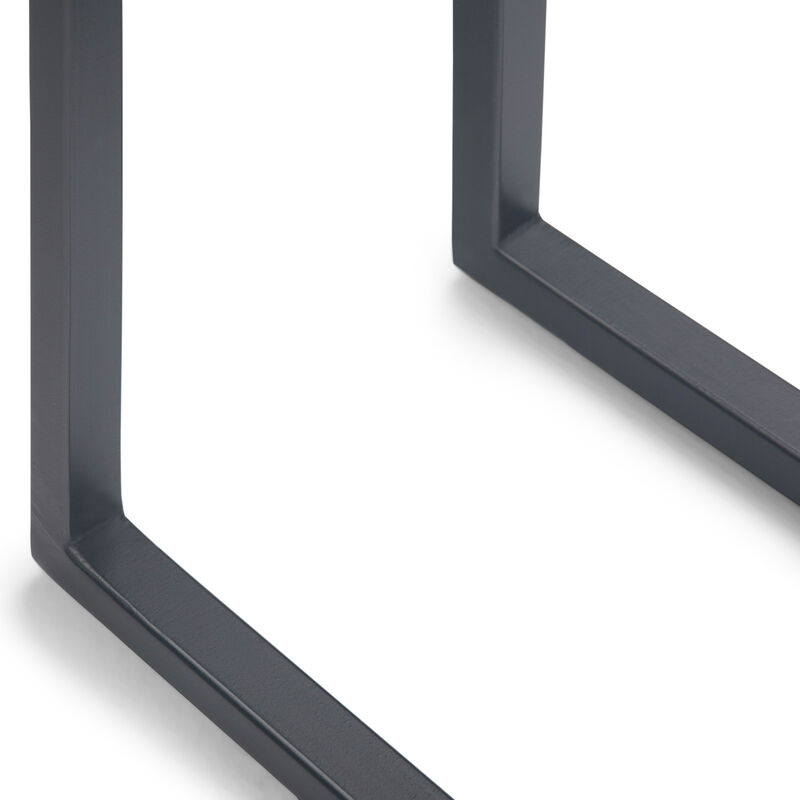 Skyler 18 inch Wide Solid Mango/Metal Industrial C Side Table in Walnut Brown/Black, Assembled