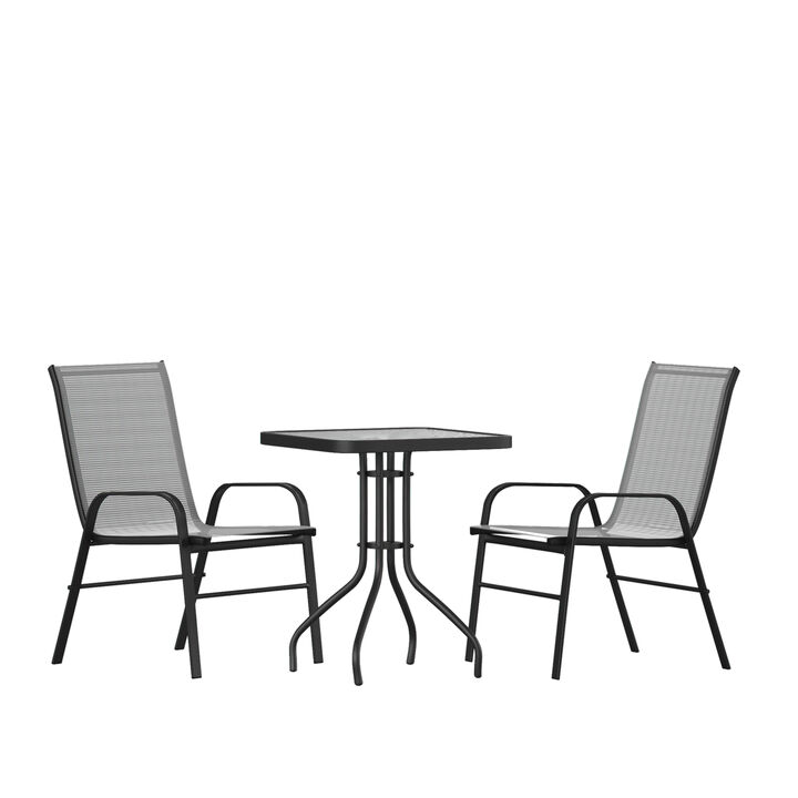 23.5" Round Gray Patio Set