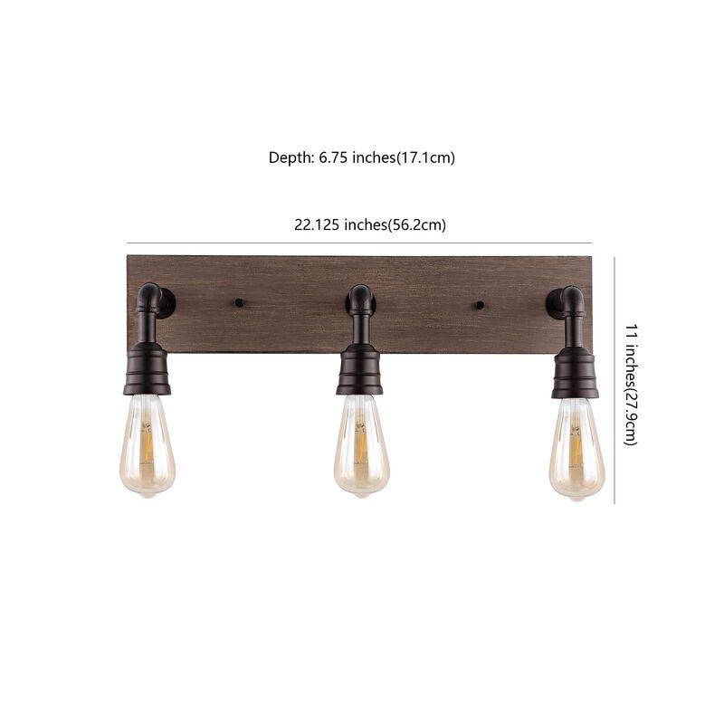 Corbett 3-Light Rustic Farmhouse Iron LED Vanity