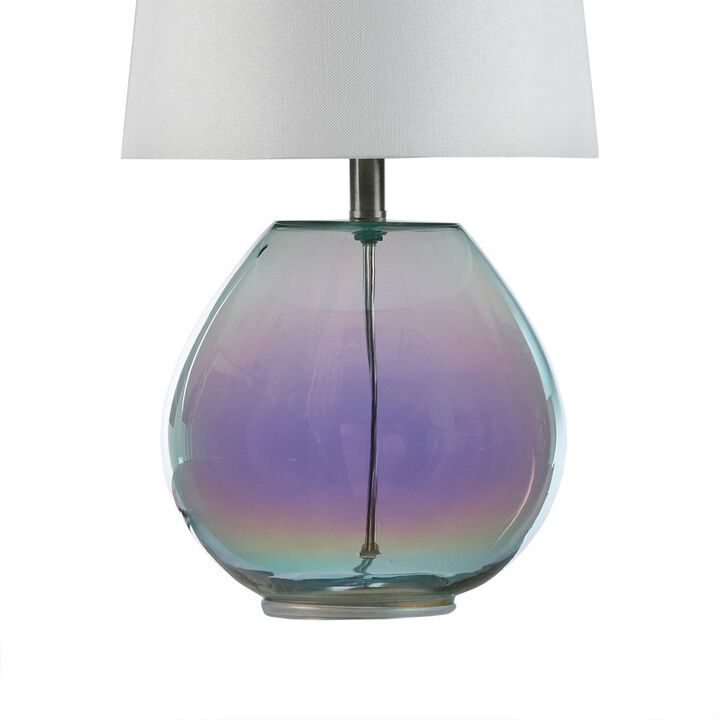 Gracie Mills Arturo Radiant Luminescence: Iridescent Glass Table Lamp
