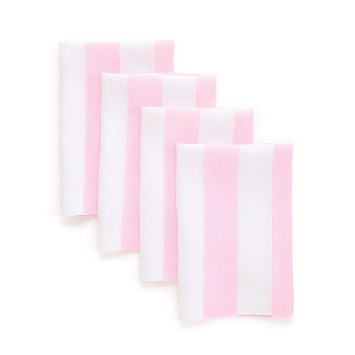 Linen Dinner Napkins - Cabana Stripe
