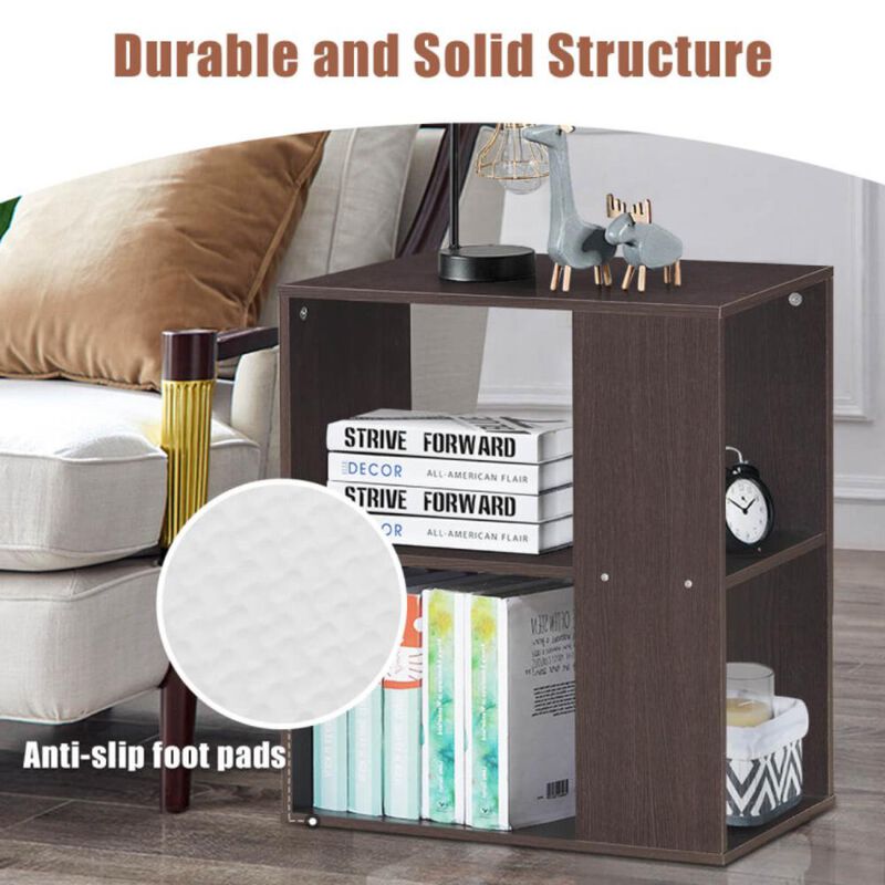 Hivvago 2-Tier Side End Table with Storage Shelves