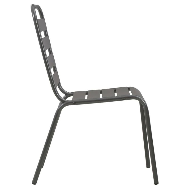 Outdoor Chair Set of 4 Dark Grey E-coated Steel Standard