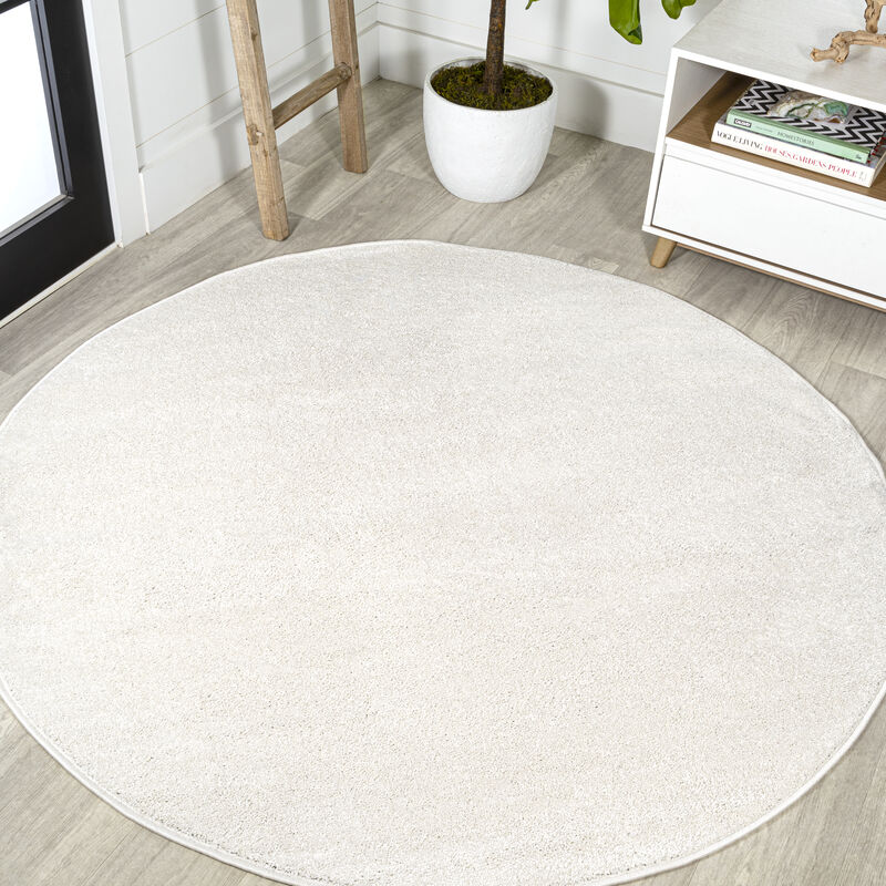 Haze Solid Low Pile Round Area Rug