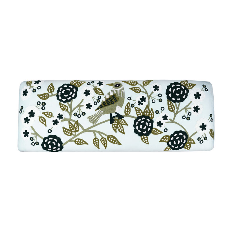 Dahlia Floral Embroidered Velvet Accent Bench image number 4