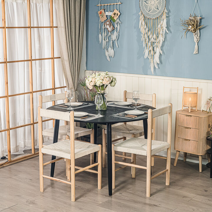 Round Scandinavian Wooden Dining Table Design