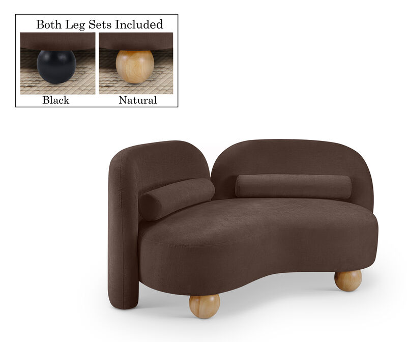 Meridian Furniture Daphne Brown Chenille Fabric Loveseat image number 0