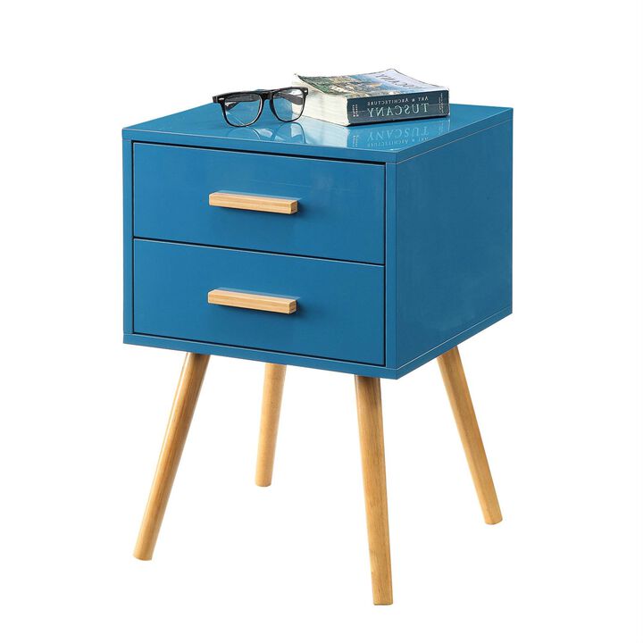 Stylish Modern End Table Nightstand with Mid-Century Design and Storage