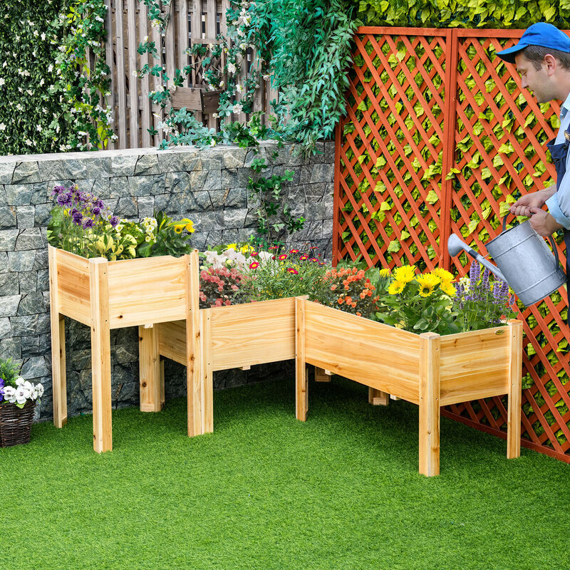Hivvago 3-Piece Raised Garden Bed Set with Liner image number 1
