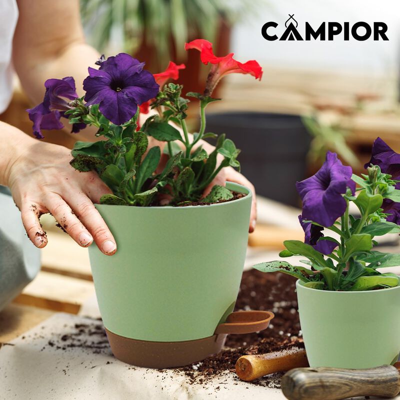 Campior Self-Watering Planters - 5 Size Indoor and Outdoor Plant Pots with Drainage Holes and Wick Rope, Plastic Pot for Succulents, Flowers, and Plants, (7&rdquo;,6.5&rdquo;,6&rdquo;,5.5&rdquo;,5&rdquo; Inches), Pack of 10, Black image number 6