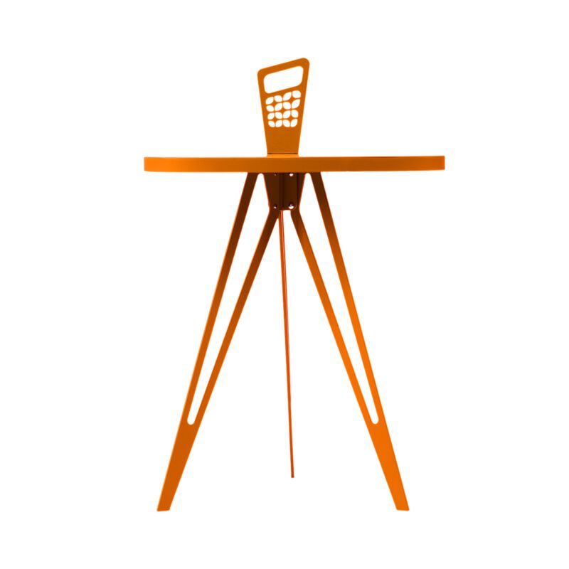 Genie Mod Shaped Metal Side Table (taller kidney)-orange image number 4