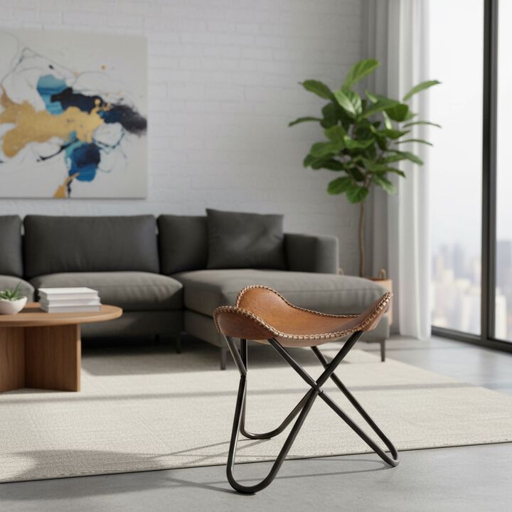 Tripod Leather Stool