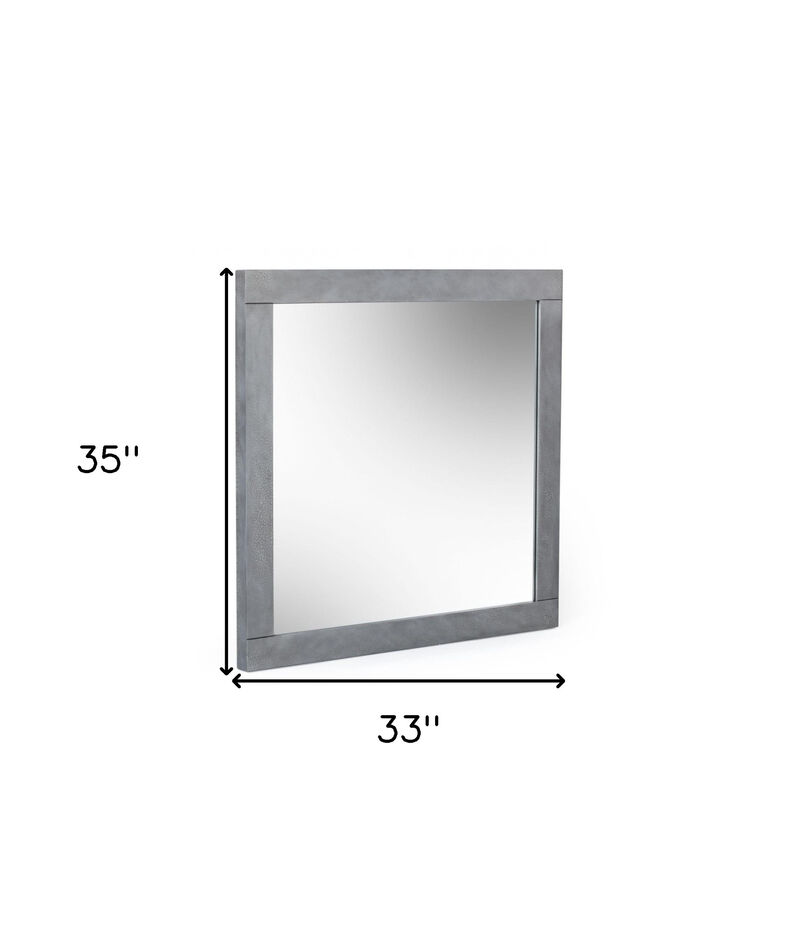 HomeRoots 35" Gray Wood Framed Accent Mirror image number 3