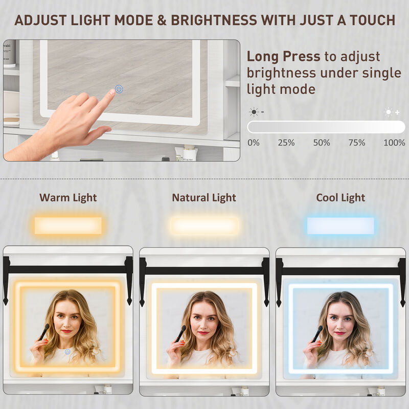 Elegant Dressing Table / Makeup Table with Storage for Bedroom or Vanity