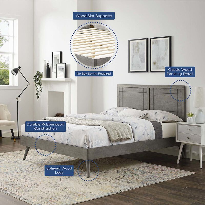 Marlee Wood Twin Platform Bed With Splayed Legs image number 7