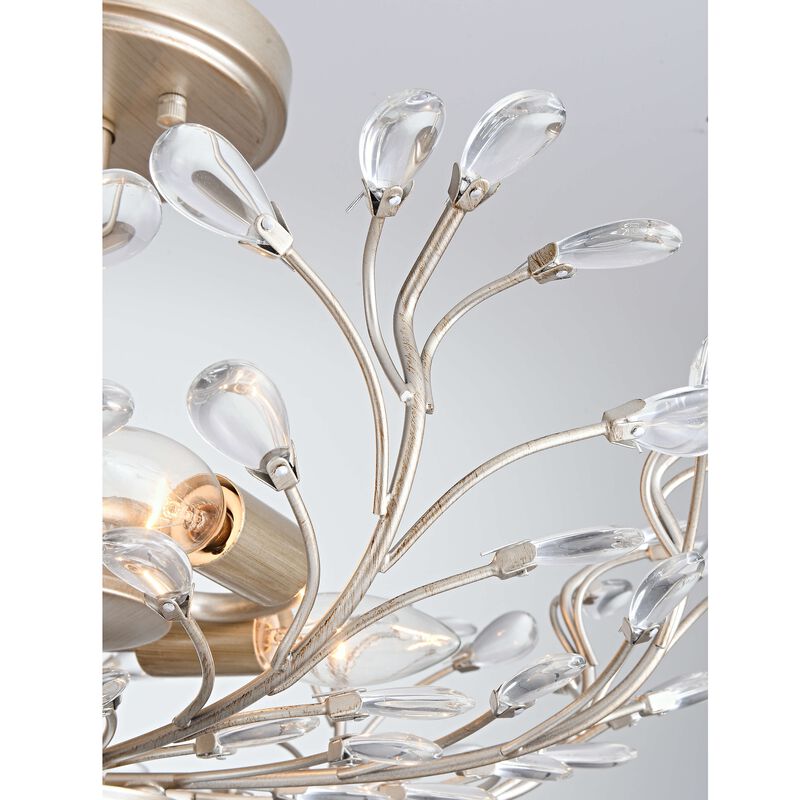 Fleur 4-light Crystal Beaded 9-Branch Semi-Flush Mount - 18 inches in diameter x 12 inches H image number 6