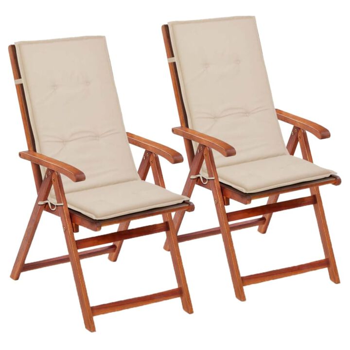 vidaXL Garden Chair Cushions 2 pcs Cream 47.2"x19.7"x1.18"