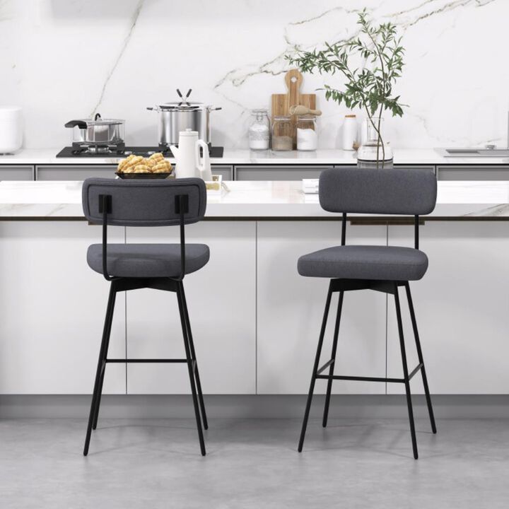 Hivvago Counter Height Upholstered Swivel Bar Stool Set of 2