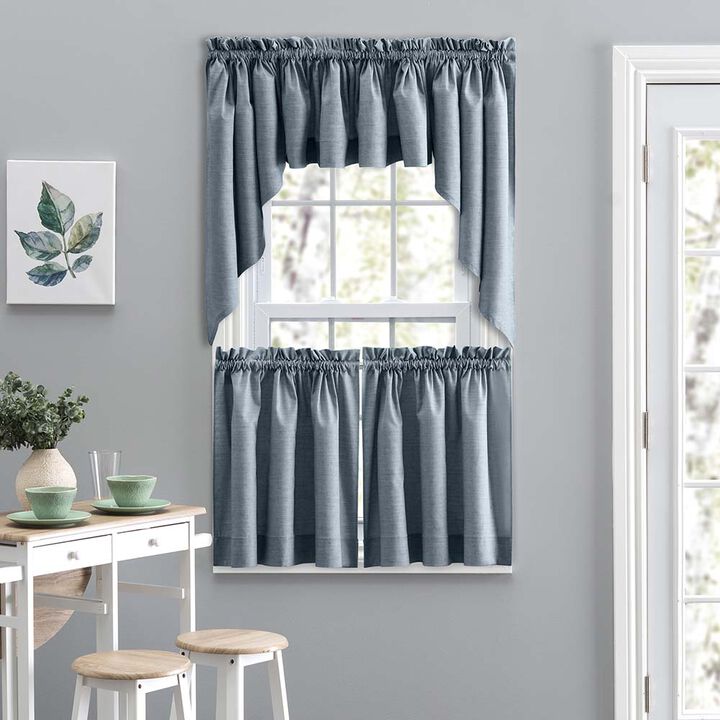 Ellis Curtain Lisa Solid Color Poly Cotton Duck Fabric Tailored Swag
