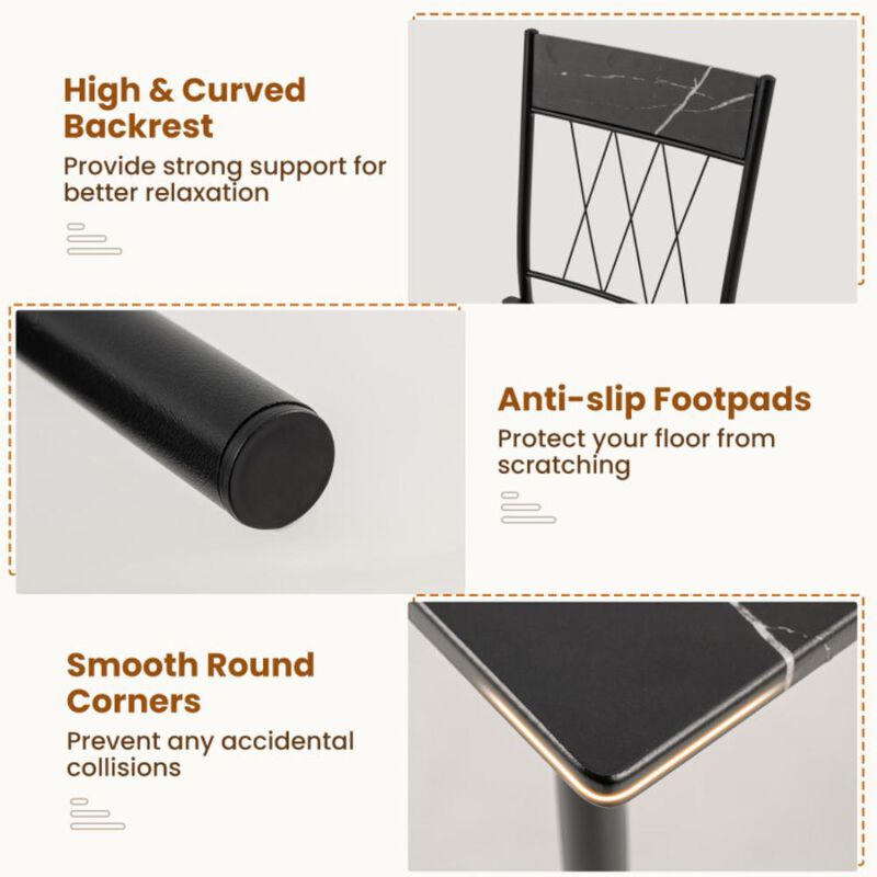 Hivvago 5-Piece Dining Table Set for 4 with Kitchen Table and 4 Dining Chairs