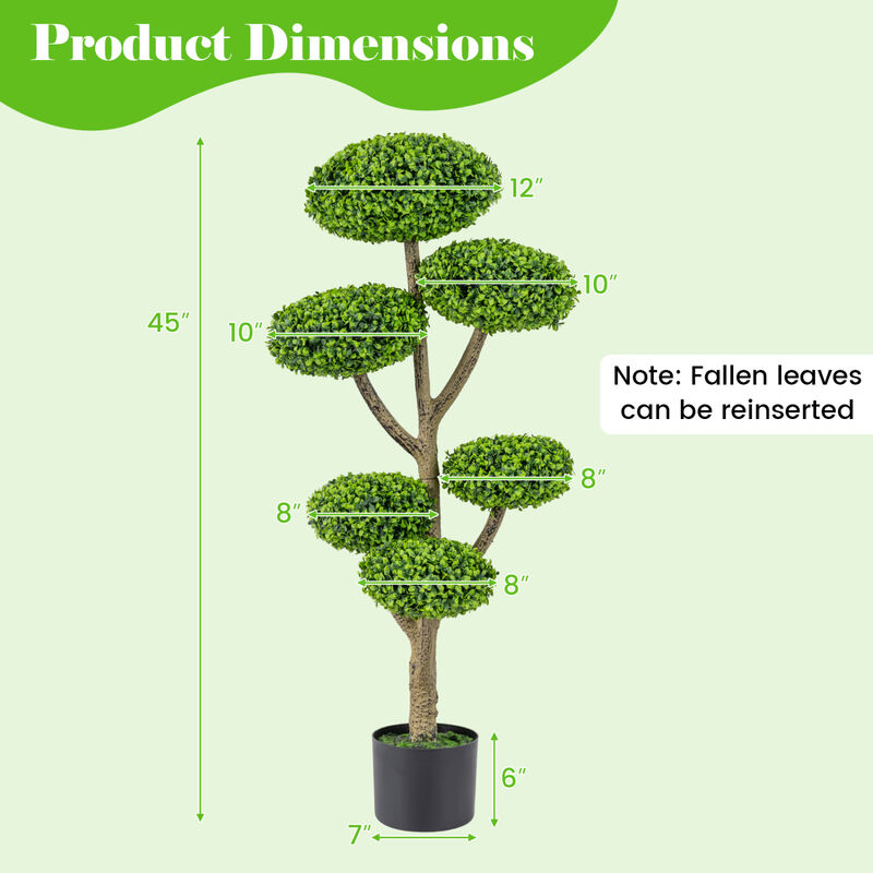 Indoor Outdoor 6-Ball Topiary Tree Set of 2 with Weighted Pot Base image number 4