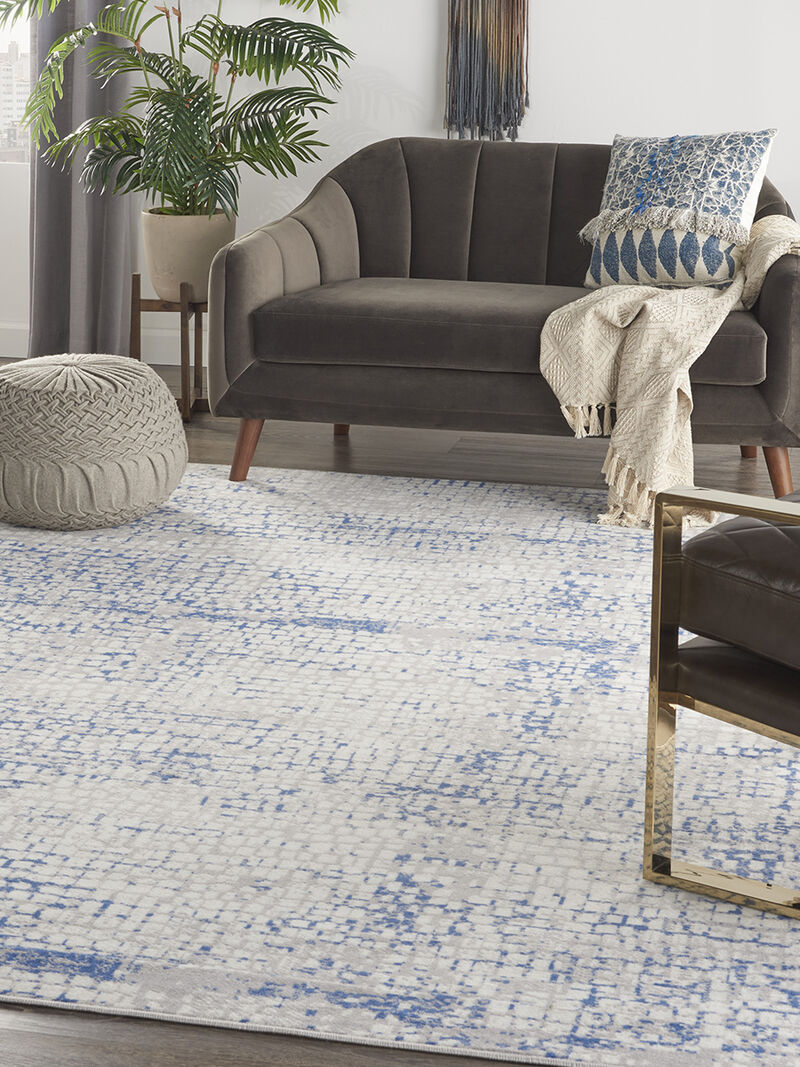 Whimsicle WHS07 Gray/Blue 7' x 10' Rug