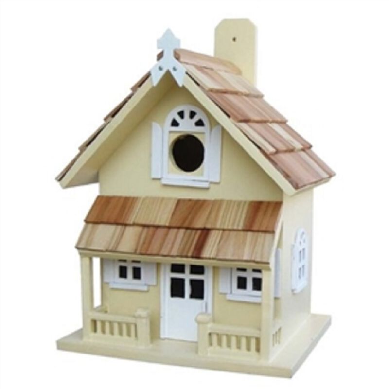 Outdoor Victorian Cottage Birdhouse &ndash; Durable Painted Wood Construction