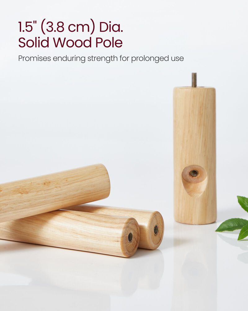 Coat Rack with 8 Hooks, Solid Wood Coat Tree Free Standing, 18.5 Inch Dia Base, for Clothes image number 3