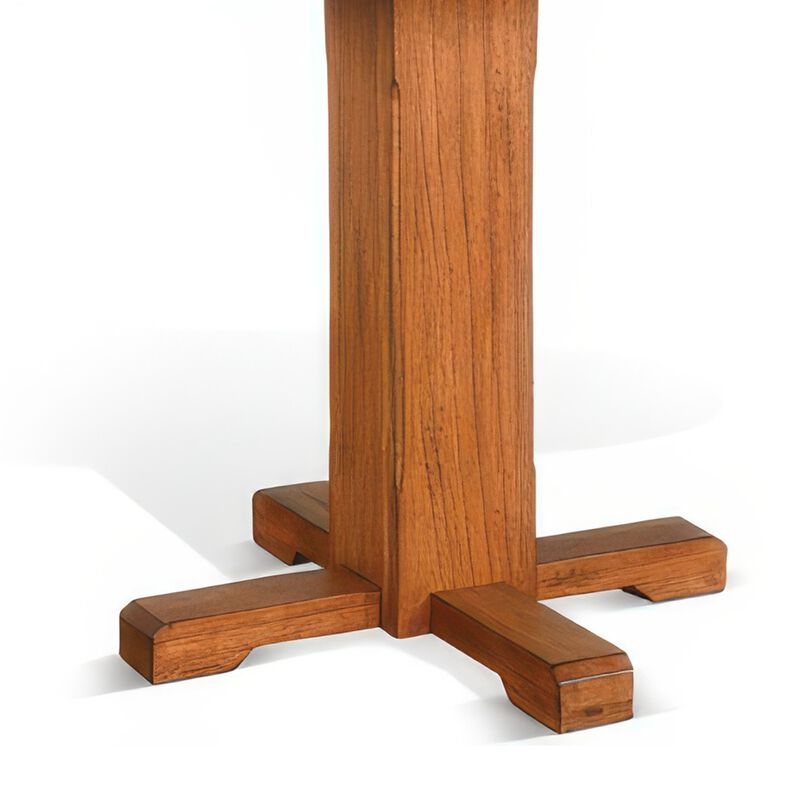 Marv Dining Table w 2 Drop Leaves, 40 Inch Round Top, Brown Wood