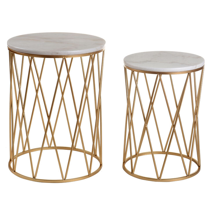 Old Gold Nesting Table (Set of 2)