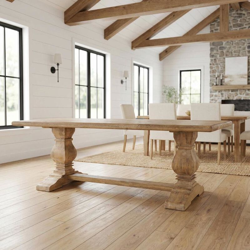 Starlight Canyon Home 84 Inch Rectangle Wood Dining Table, Antique Oak Finish Dining Room Table image number 3