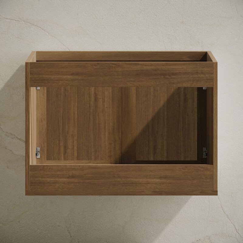 Classe 30" Wall-Mounted Bathroom Vanity in Brown Oak without Sink Top image number 4