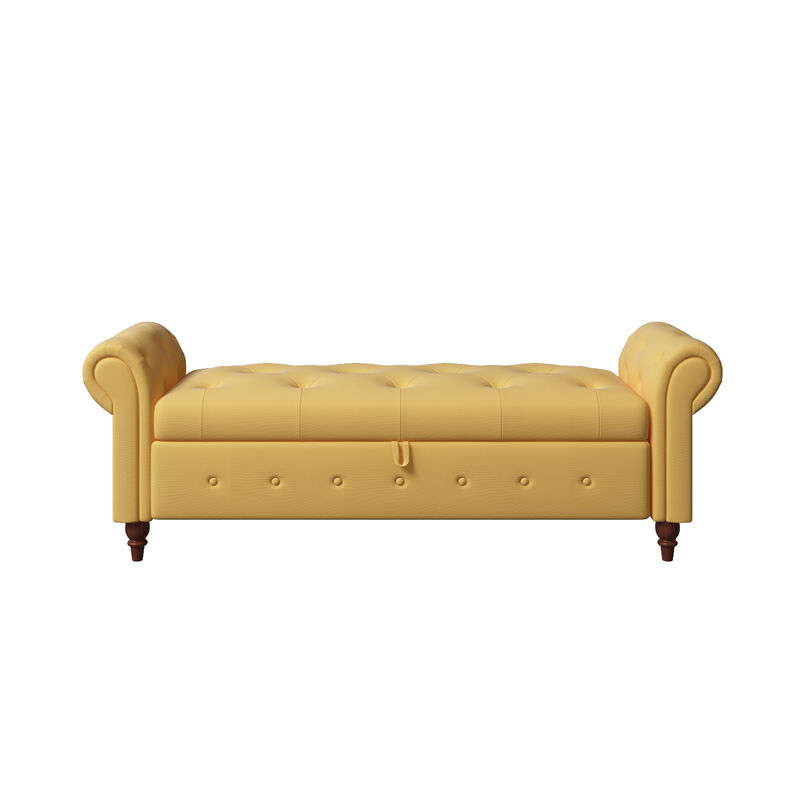 Streamdale 63'' Bed Bench Yellow Fabric image number 3