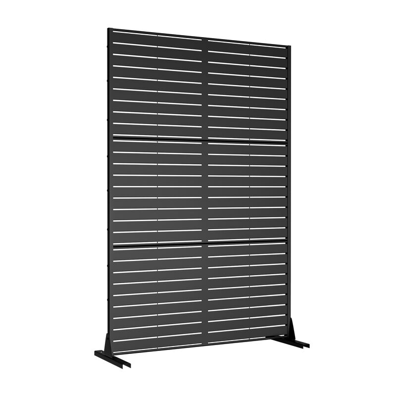 Arched Metal Outdoor Privacy Screen, Freestanding Outdoor Divider Decorative Privacy Fence