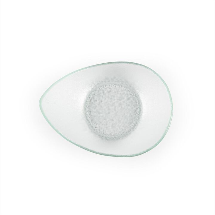 Turgla Fusion Glass 7.5" x 5.75" x h:3.25" 10 oz. Oval Clear Glass Bowl (Set of 4)