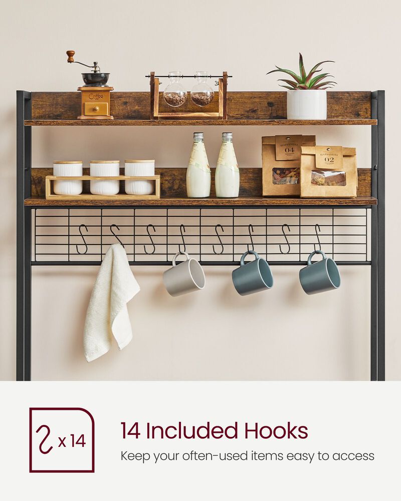 Hutch Bakers Rack with Power Outlet