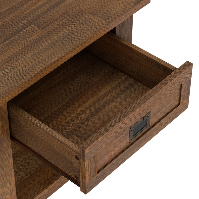 Monroe SOLID ACACIA WOOD 22 inch Wide Square Rustic End Table in Rustic Natural Aged Brown