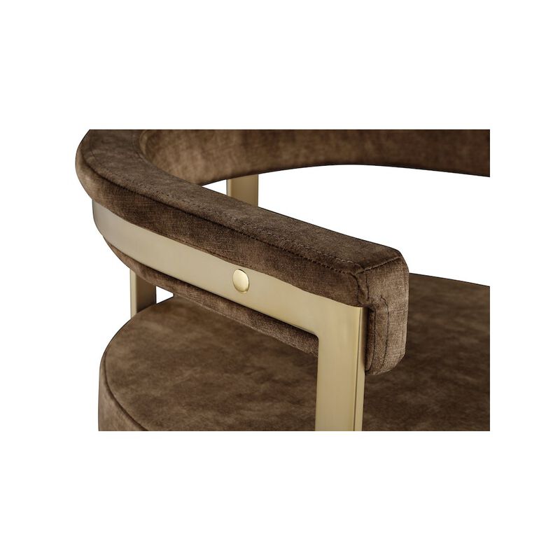 Meridian Furniture Marcello Brown Velvet Dining Chair, Set of 2