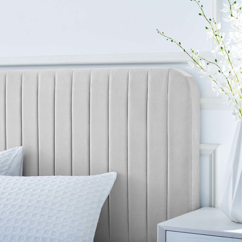 Celine Channel Tufted Performance Velvet Twin Platform Bed image number 7